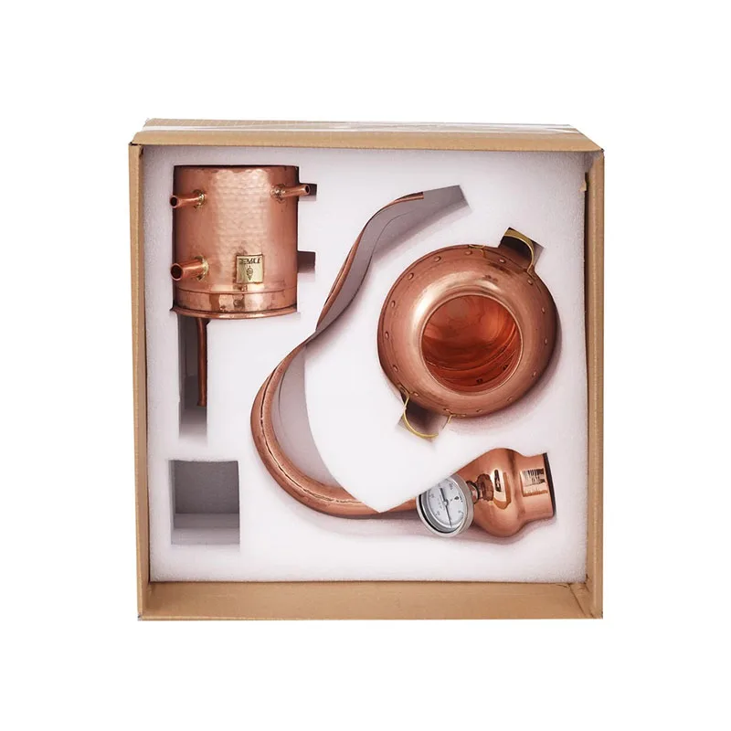 جهاز التقطير القديم الصغير المنزلي النقي الندى النحاس النقي تنقية عالية التركيز مستخرج الزيت العطري