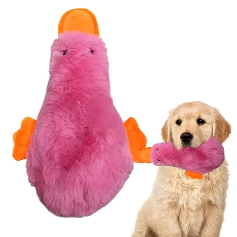 Squeaky Duck For Dogs Dog Chew Toys Squeaky Stuffed Duck Plush Wear Resistant Small Pets Dog Chew Toys Interactive Plush Toy For