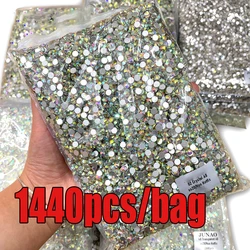 SS3-ss16 1440pcs Clear Crystal AB gold 3D Non HotFix FlatBack Nail Art Diamond Decorations Shoes & Dancing Rhinestone Decoration