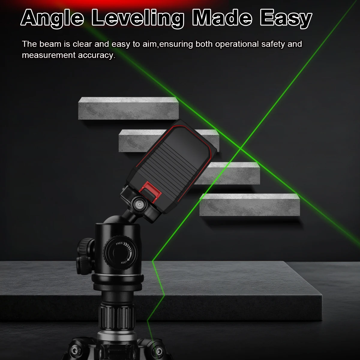 HT 637 High Precision Green Laser Level 2 Cross Line Auto Self Level Incline Mode Drop-Proof TPE Housing 30m Working Distance