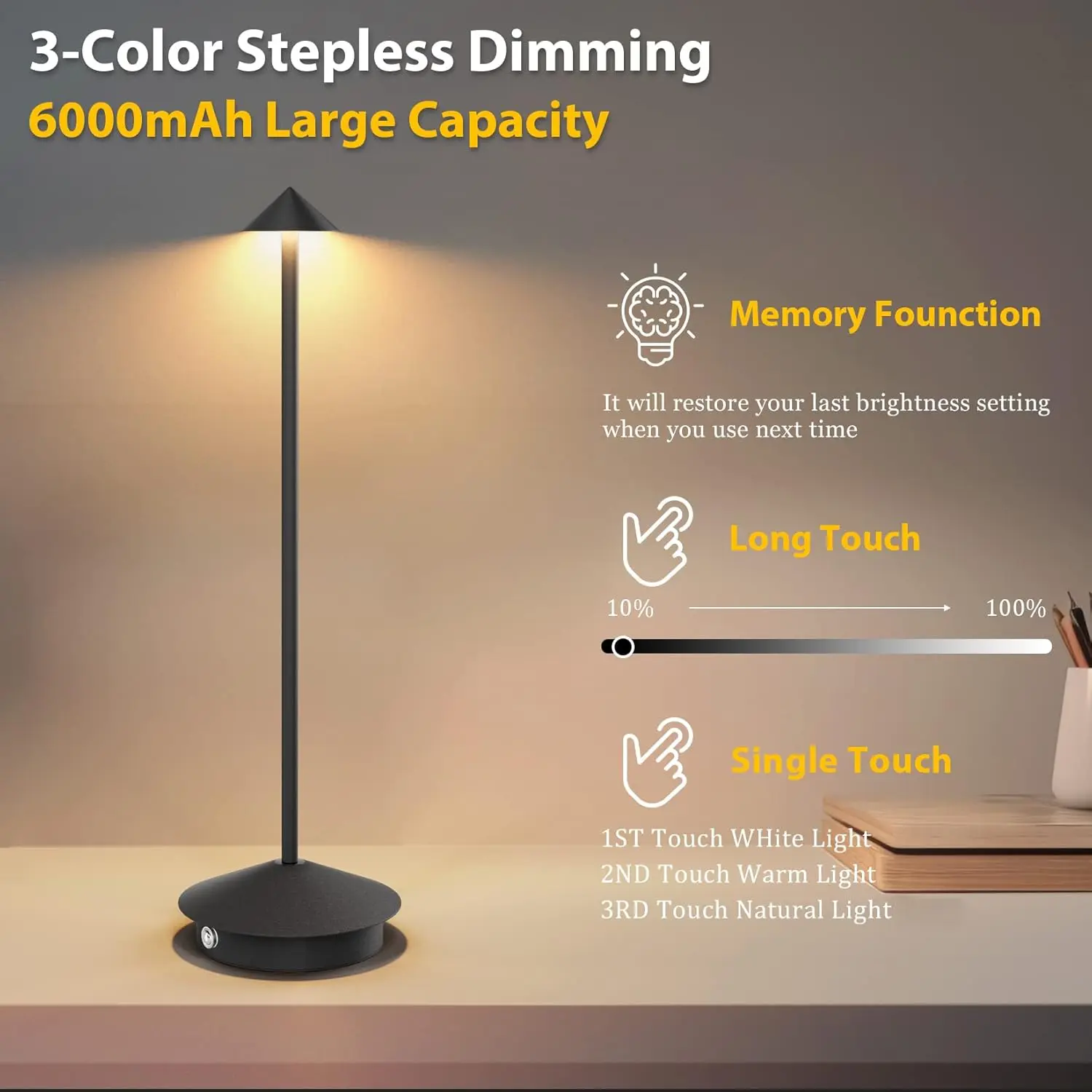 Rechargeable Table Lamp Creative Dining Touch Led For Hotel Bar Coffee Pina Pro Mushroom Lamp Lampada Da Tavolo Decorative Lamp
