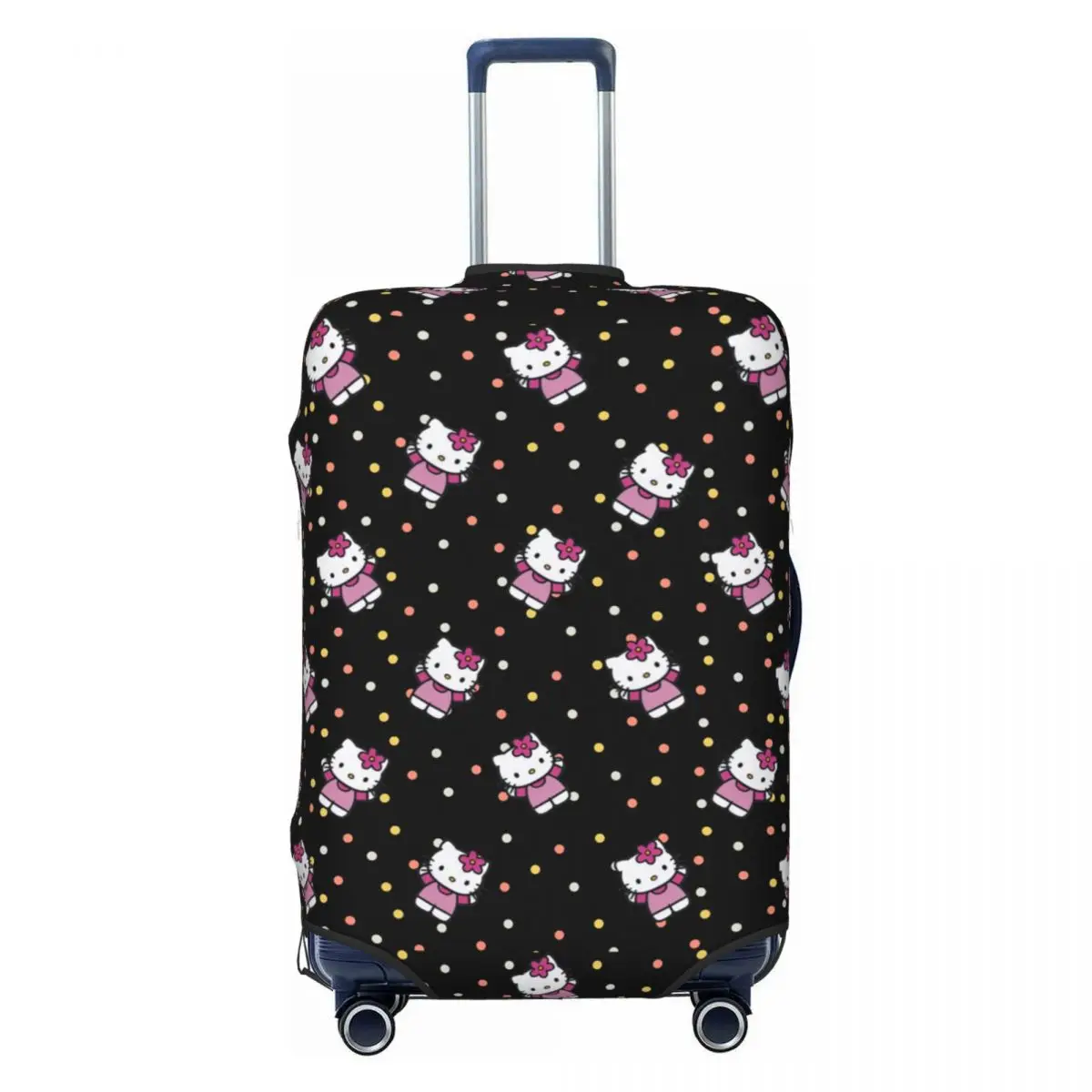 

Kawaii Hello Kitty Cat Suitcase Cover Elastic White Bobtail Kitten Luggage Protective Covers for 18-32 inch