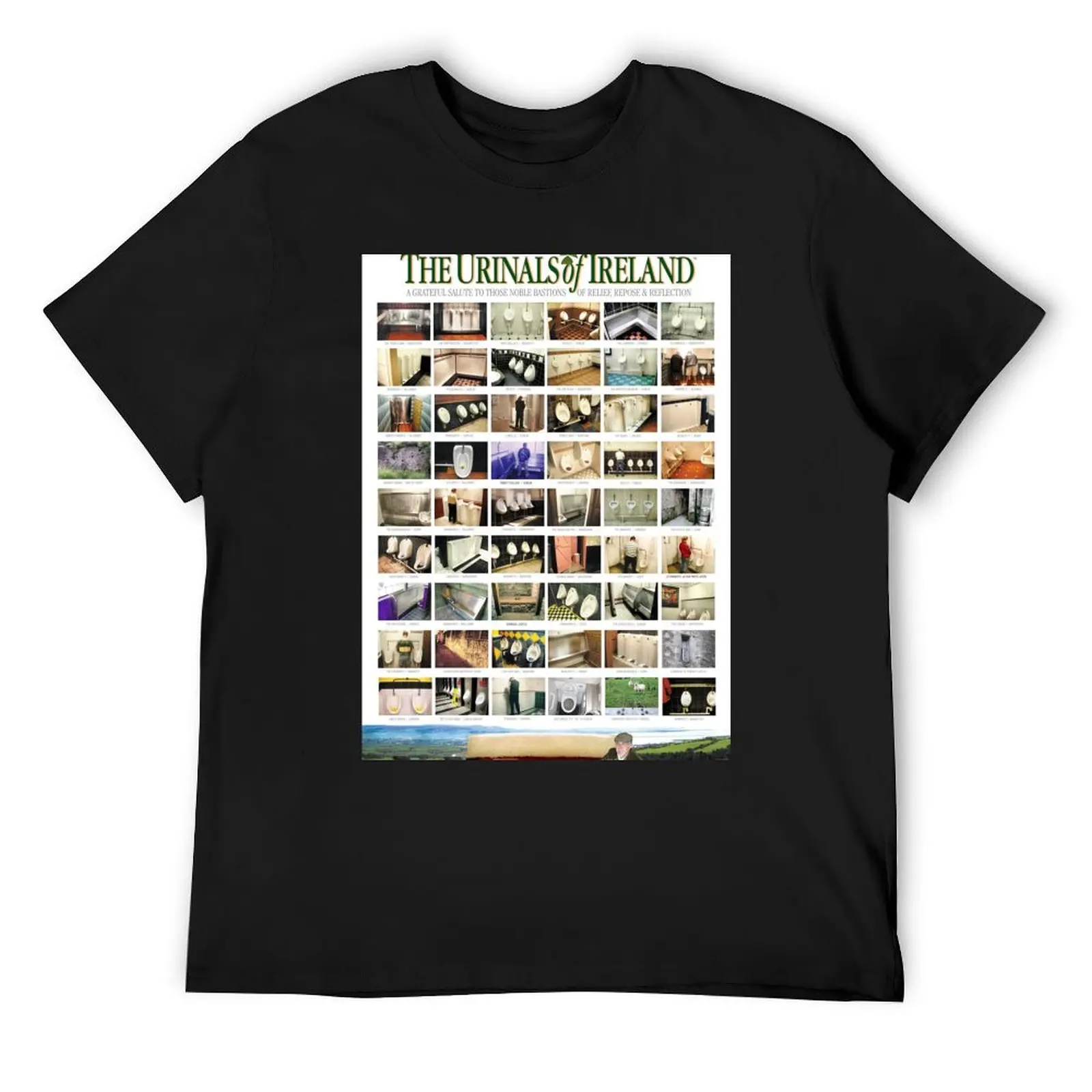 The Urinals of Ireland Poster T-Shirt plus size clothes man clothes Men's cotton t-shirt