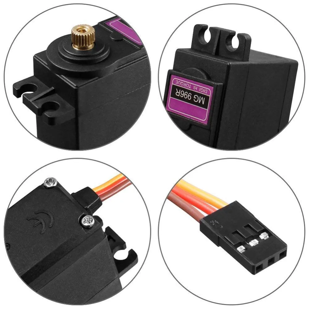 MG996R digital servo 4.8-6.0V high torque metal gear for Futaba JR 1/8 1/10 suitable for RC cars, helicopters, robots, ship tool