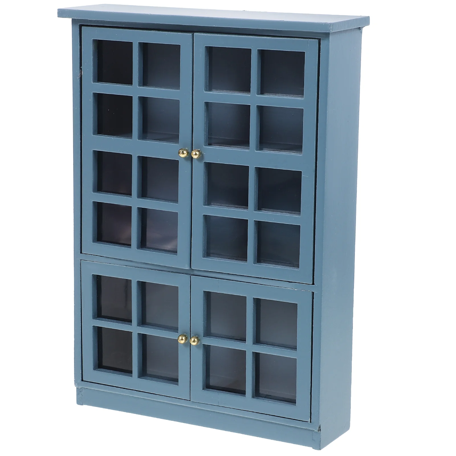 Dollhouse Mini Cabinet Furniture Kitchen Model Modern Storage (Four Door Cabinet) Bookcase Dolls Display Wood Miniature Lovely