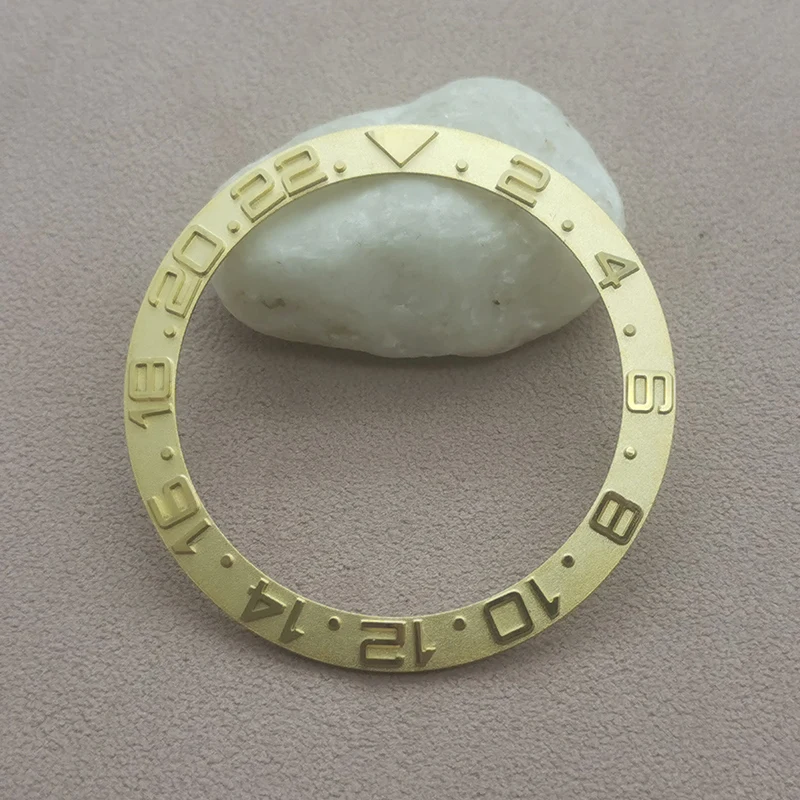 Inserto de bisel de Metal curvado de 38mm x 30,7mm apto para SKX007 SRPD SUB GMT caja de reloj NH35 NH36 movimiento caja de hombre piezas de anillo de bisel de buceo