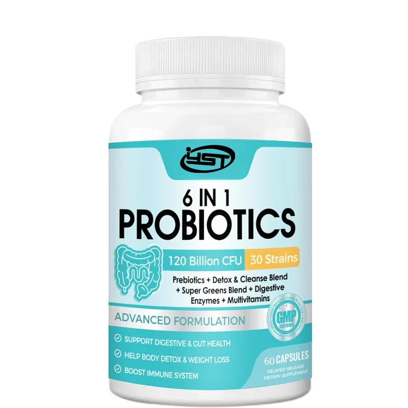 Male and female probiotics, containing 120 billion colony units, used for weight loss, intestinal health, and immune support