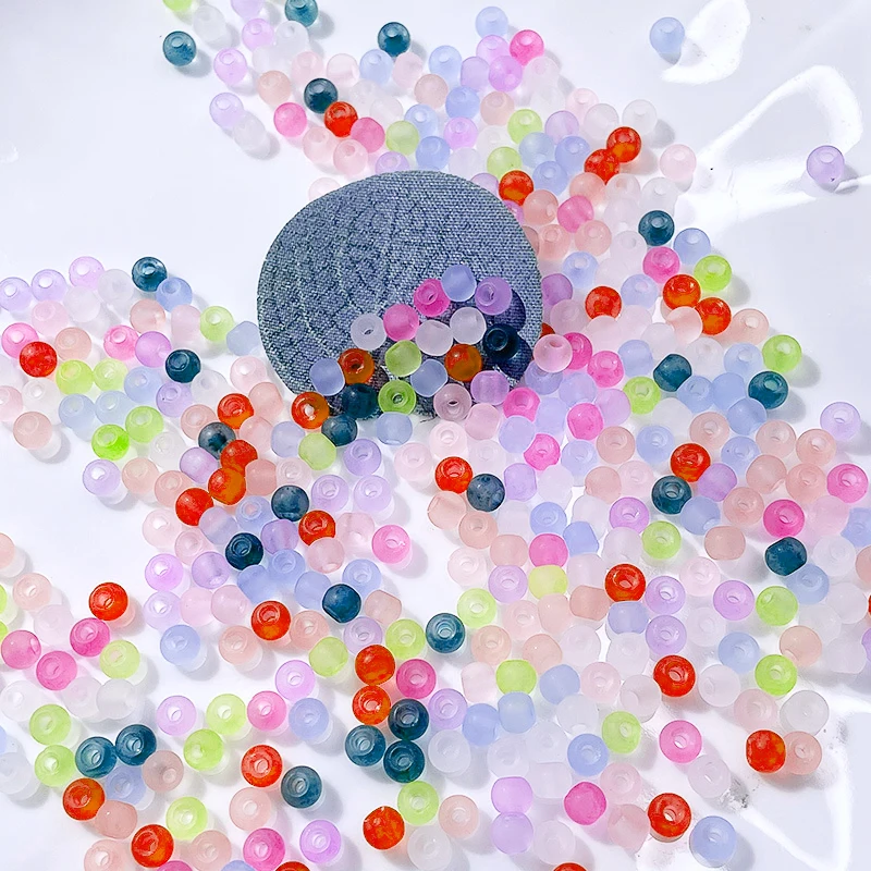3mm 150pcs Transparent Frosted Glass Beads 8/0 Loose Spacer Seed Beads for Needlework Jewelry Making DIY Charms Handmade sewing