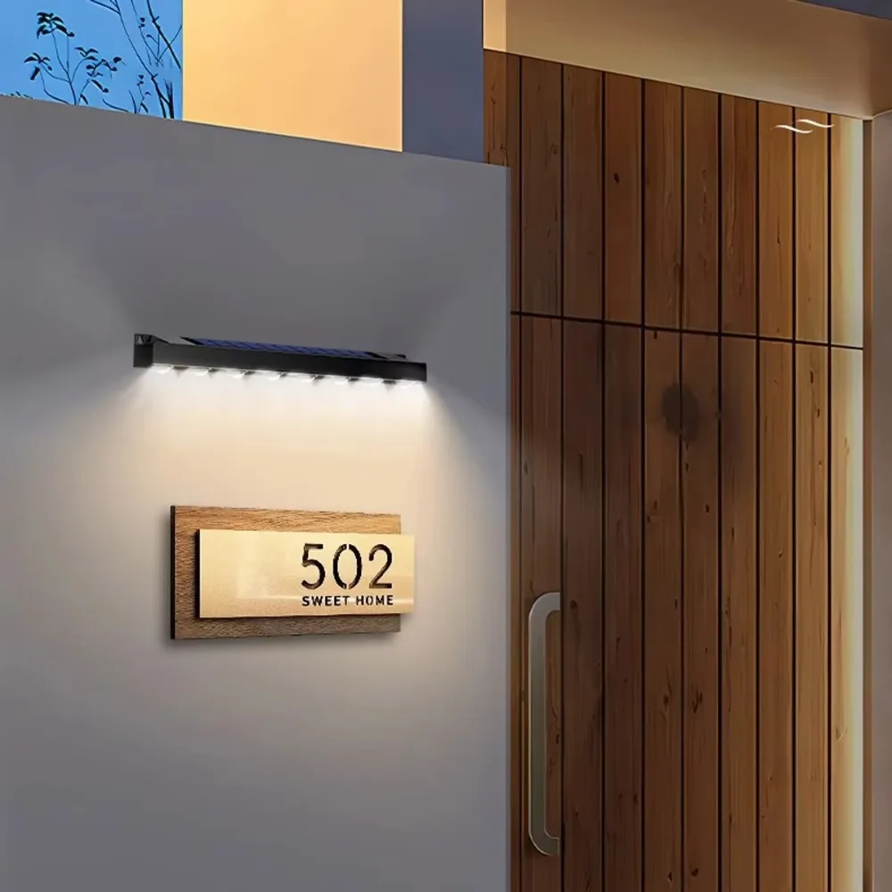 High Quality 4/6/8 LED Solar Wall Light Bright Waterproof Solar Powered Lamp Outdoor Wall Sign Light Garden Decoration