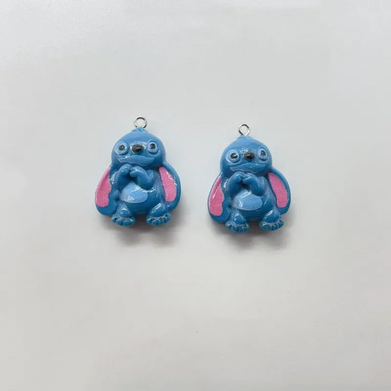 10pcs 3D Stitch Resin Charms Cute Cartoon Animal Pendant For Earring Car Keychain Jewelry Charms