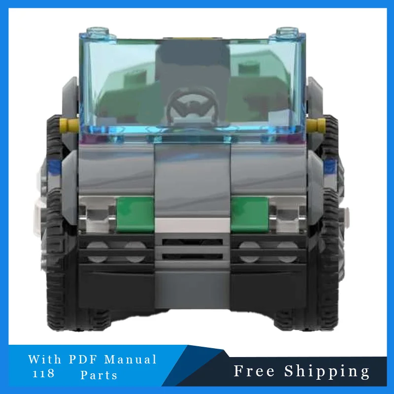 118PCS MOC 컴팩트 그린 머슬카 모듈형 블록 모델 어린이 교육 DIY 조립 장난감 크리스마스 생일 선물