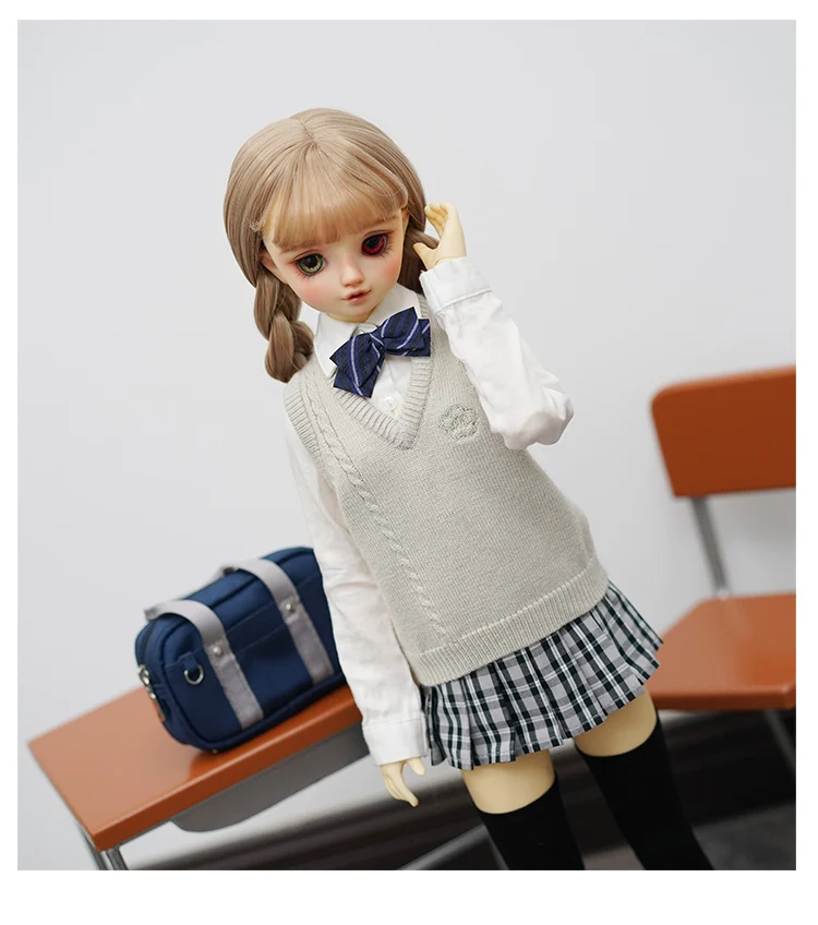 BJD Doll Accessories 1/4 1/3 cloth uniform bag Dark blue/black DD MSD kumako Japanese JK Preppy style schoolbag handbag