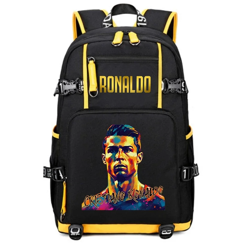 Ronaldo printed youth backpack campus student bag outdoor travel bag suitable for boys and girls