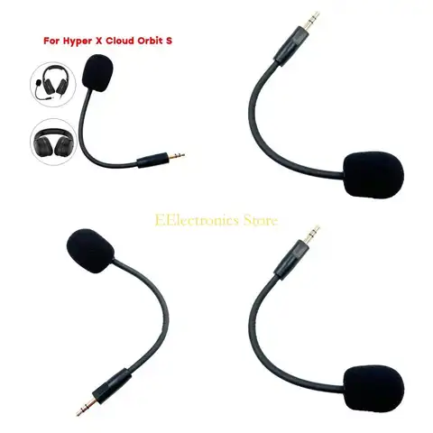 하이퍼 x 클라우드 궤도의 노이즈 취소 게임 헤드셋을위한 B03C 교체 마이크 3.5mm 분리 가능한 마이크