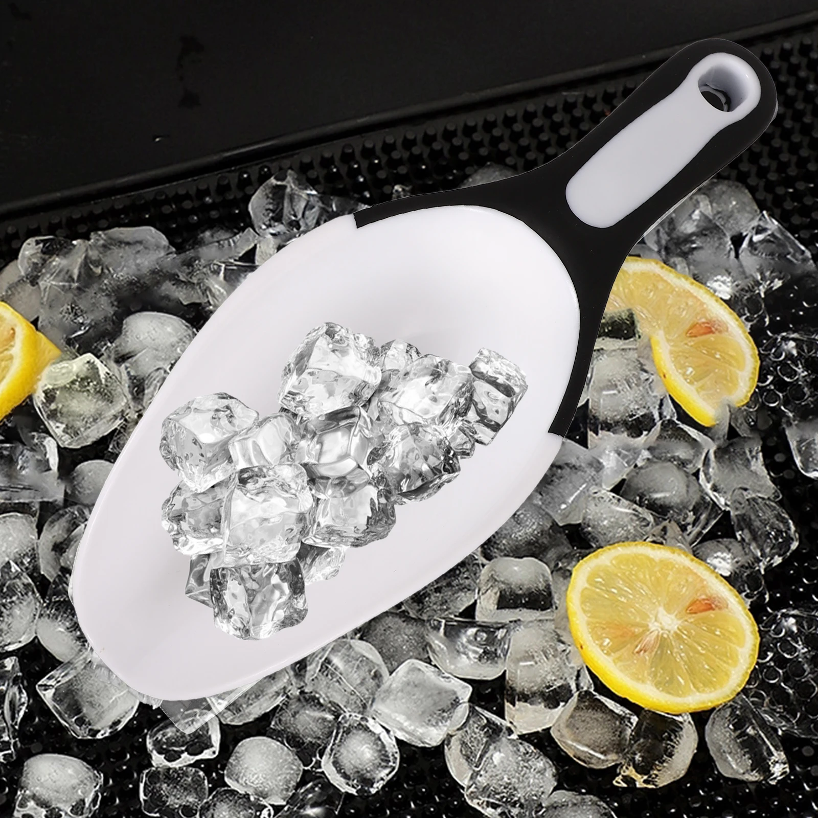 Pala de plástico para cubitos de hielo, cuchara para granos, cuchara para alimentos, herramienta para harina de arroz, artículo seco, cuchara para boda, fiesta, restaurante, uso doméstico, 1 ud.