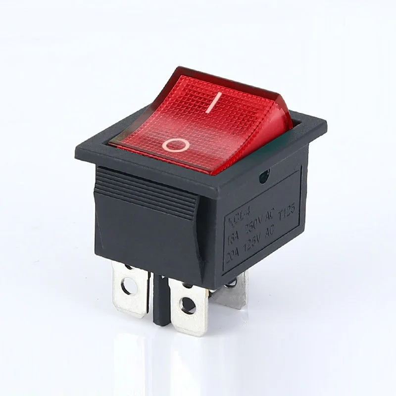 2Pcs Latching Rocker Switch Power Switch I/O 4 Pins 6 Pins with Light 16A 250VAC 20A 125VAC KCD4
