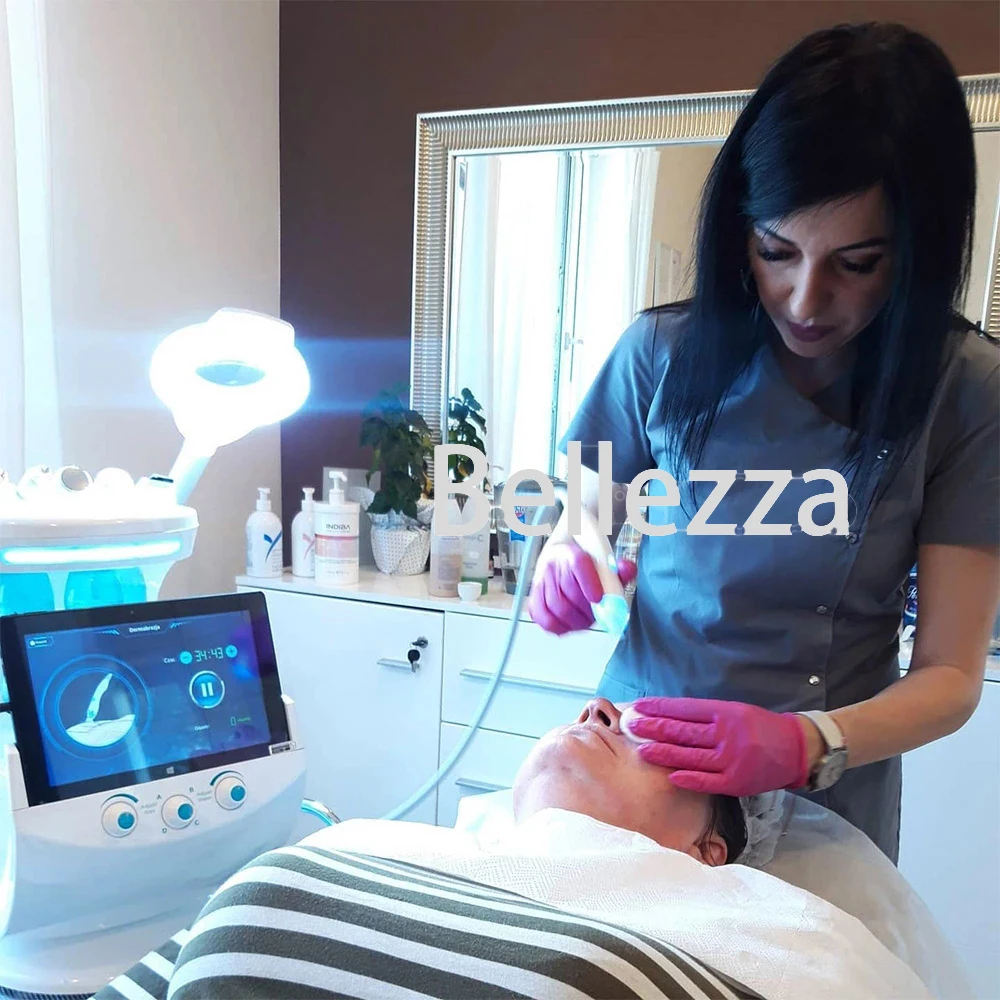 7 in 1 Smart Ice Blue Hydra Machine Piccola bolla di ossigeno Dermoabrasione facciale Lifting del viso Cura della pelle Analizzatore della pelle Hydro Machine