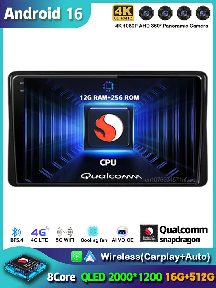 Android 16 Carplay Auto For Duster Arkana 2019 Car Radio Player Multimedia stereo Navigation AI Voice Head Unit 360 Camera 2Din