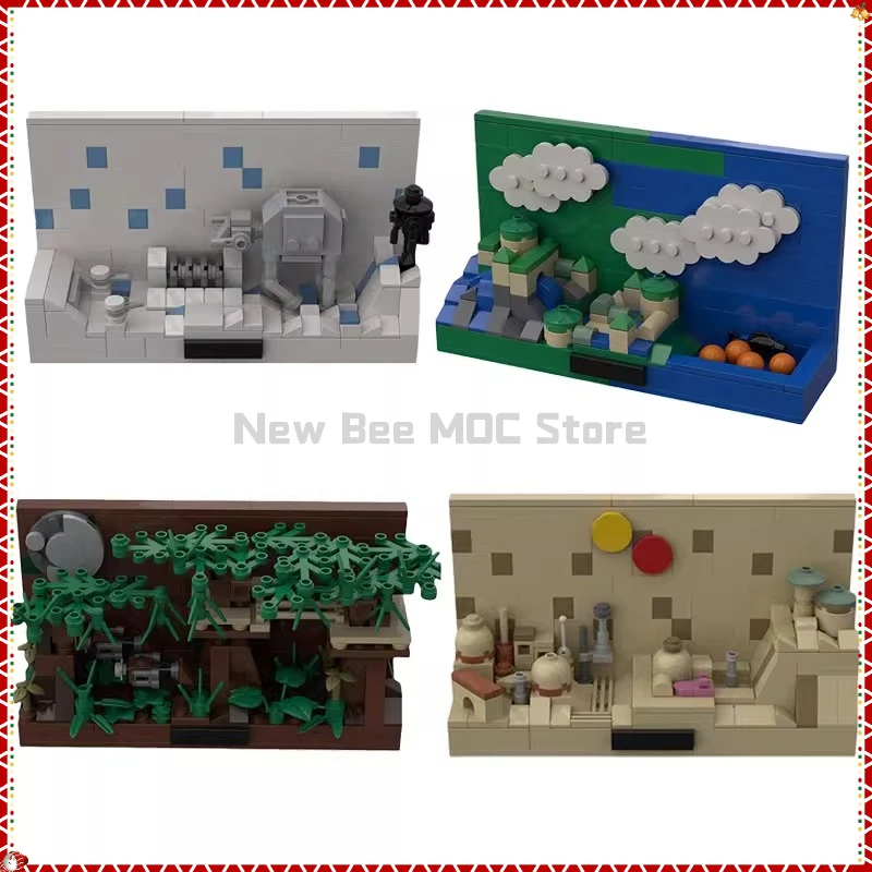 

Star Movie Architecture Scene Building Block Set Space War Series Era Story Postcard Model DIY Kid Assembly Toys Birthday Gift