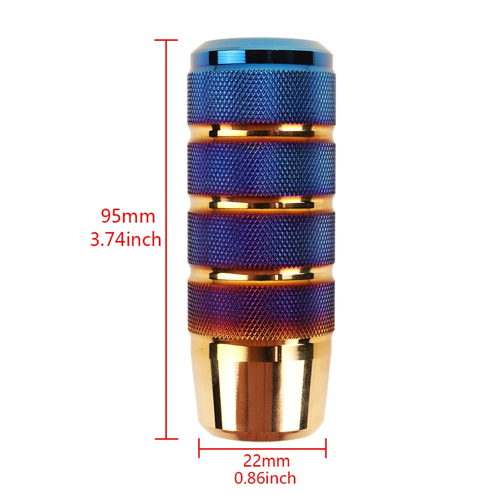 9,5 cm Universal rutschfeste Schaltgetriebe aus Aluminiumlegierung, gerändelter Schalthebelknopf, gebrannter blauer Schaltknauf – Detail 16