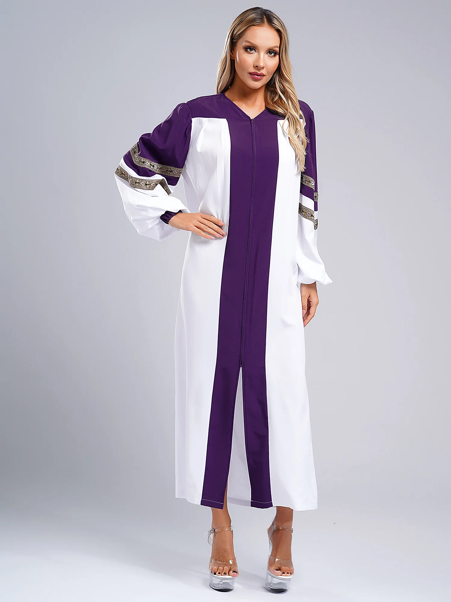 

Women Clergy Priest Preacher Robe Baptism Confirmation Officiant Costume Dresses Church Choir Performance Praise Worship Dress