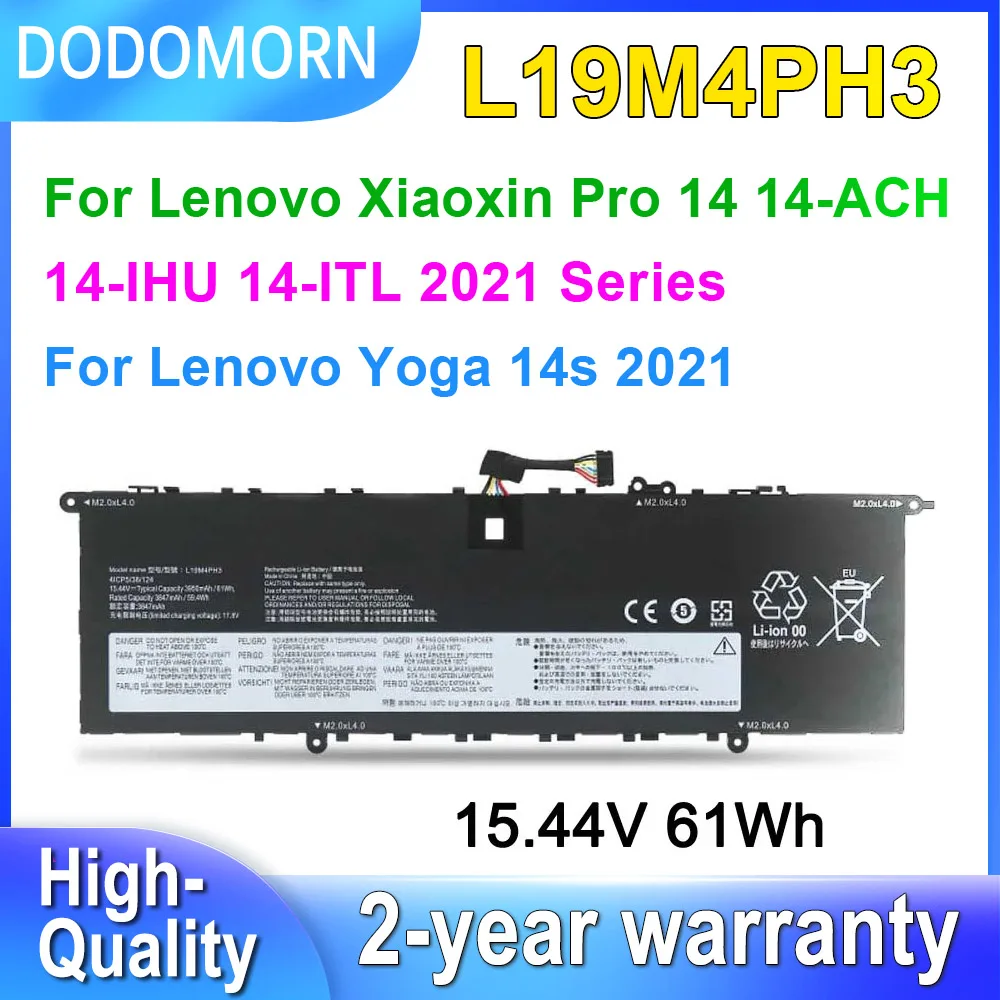 

DODOMORN L19M4PH3 L19C4PH3 L19D4PH3 For Lenovo Xiaoxin Pro 14 ACH IHU ITL 2021 Yoga 14s 1HU 1TL Laptop Battery 15.44V 61Wh