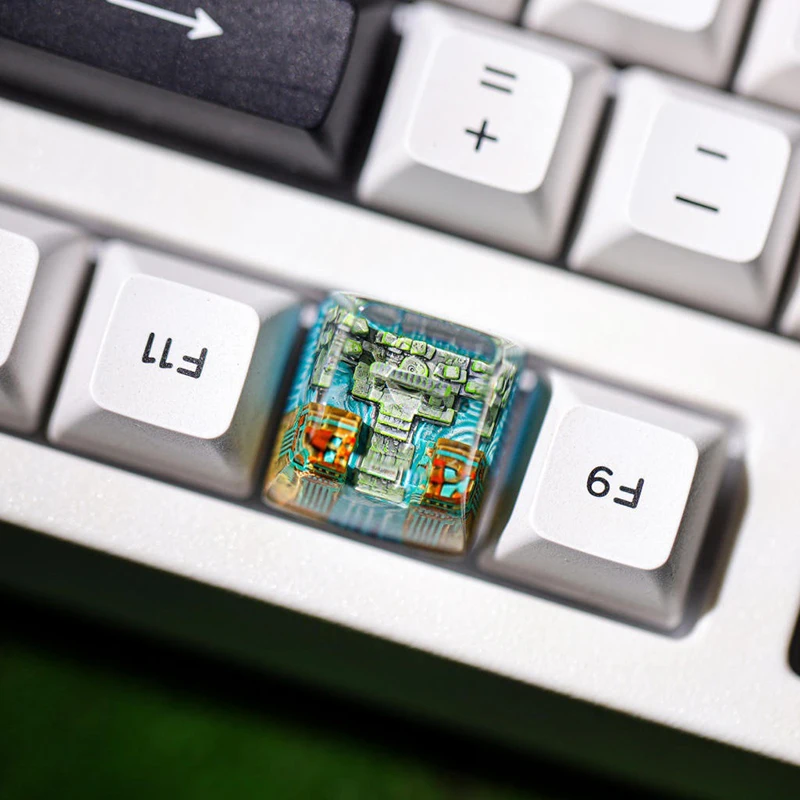 Organism Resin Keycap Creactive Art Keyboard Decoration Ancient Ruins Anime Figure Theme 3D Landscape Replaceable Keyboard Keys