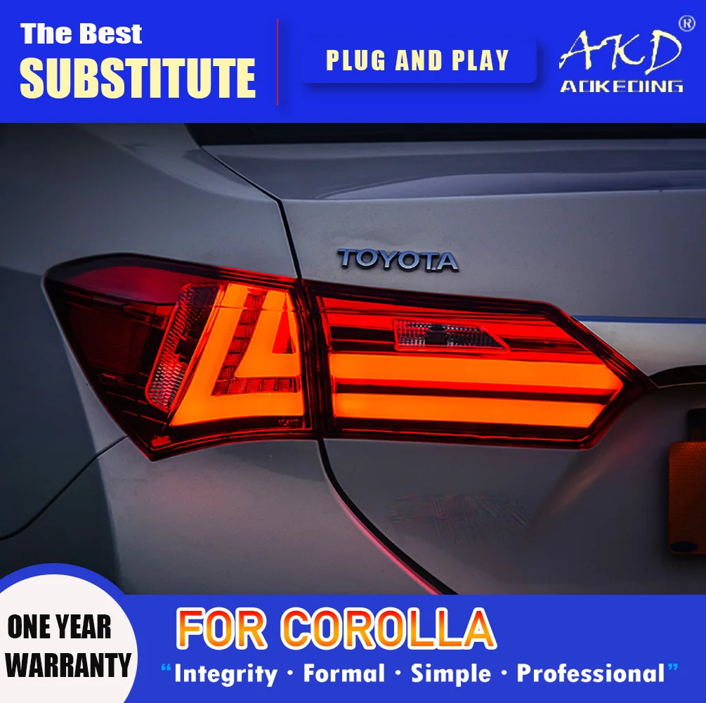 

AKD Tail Lamp for Toyota Corolla LED Tail Light 2014-2017 Corolla Altis Rear Fog Brake Turn Signal Automotive Accessories