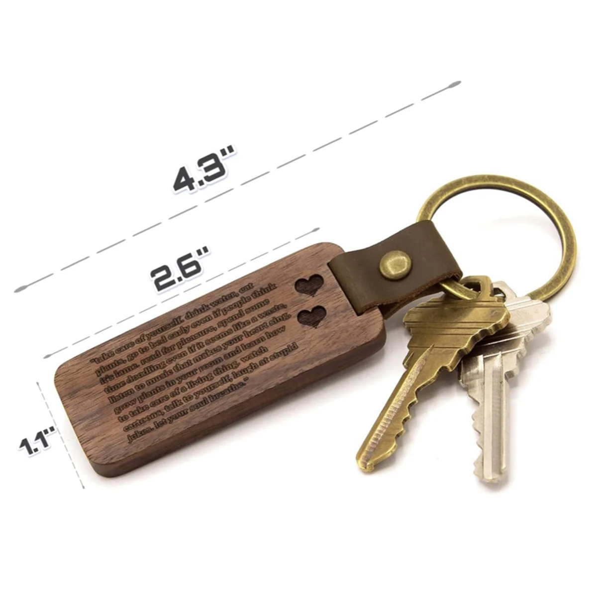 ELBA_Multi-Pack Wood Keychain Blanks Unfinished with Strap Keychain 3Pcs