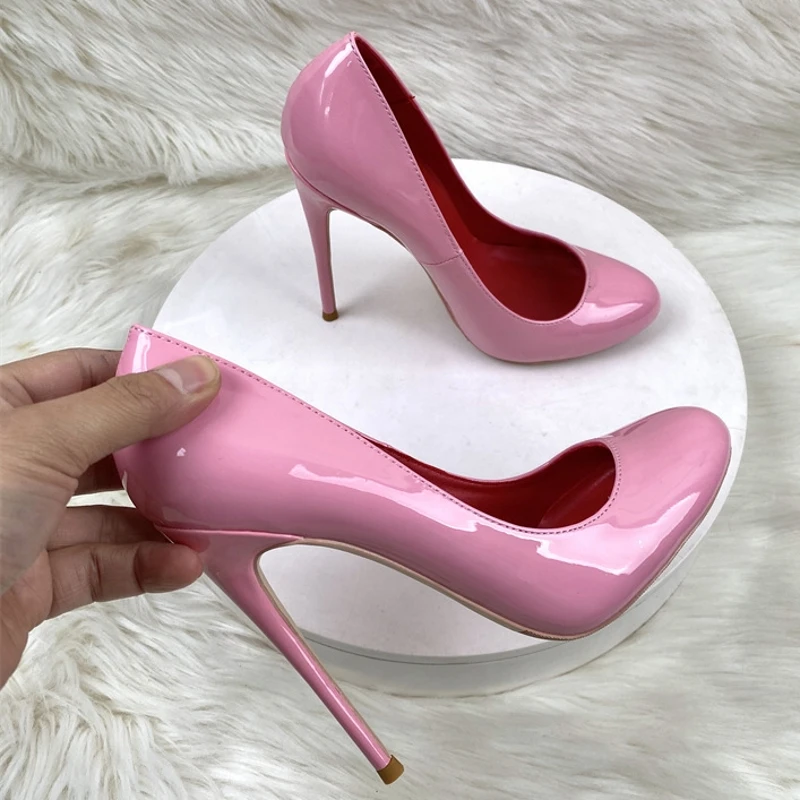 

Большие размеры, весенне-осенние женские туфли-лодочки 12 см/10 см, пикантные розовые, черные, белые туфли на высоком каблуке для вечеринки, выпускного вечера, ночного клуба, туфли с круглым носком C008