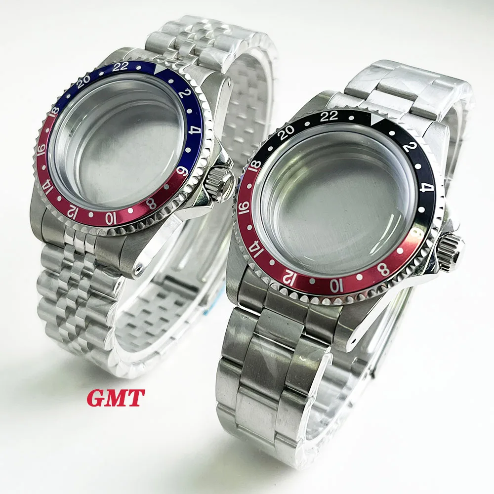 39.5 مللي متر NH35 ساعة ريترو شل قبة الزجاج يناسب الحركة NH35A/36/34 علبة الحركة مع عرض النطاق الترددي 20 مللي متر حزام الملحقات