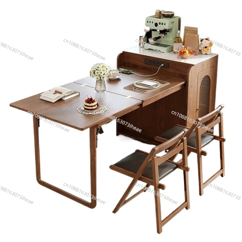Modern Island Dining Table Large Side Locker Design Furniture 4 Seats Chair Folding Dining Table
