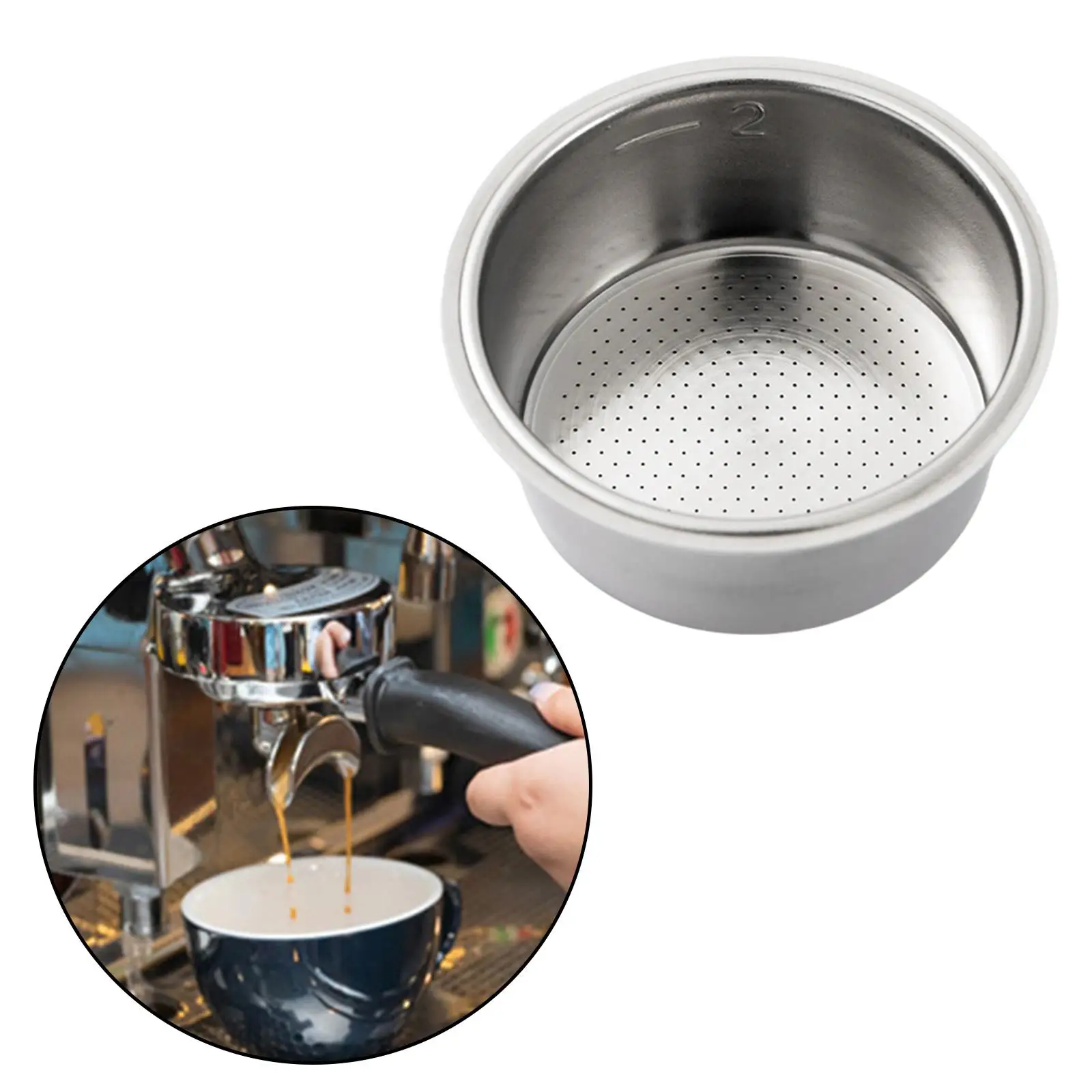 Espresso Maker Filter Cup Espresso Maker Easy to Use Espresso Maker Filter Bowl Porous Filter Basket Accessory Milk Tea Shop Bar