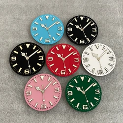 28.5mm Watch Dial + Watches Hands Green Luminous Modified 369 Nail Watch Face Watch Accessories Fit NH35/NH36/4R/7S Movement