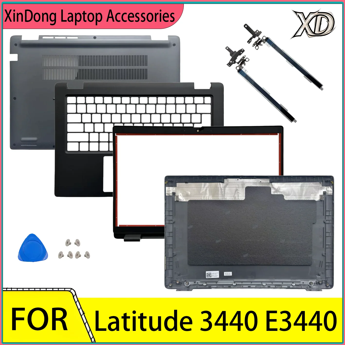 Nuevo para Latitude 3440 E3440: Cubierta trasera LCD para portátil, cubierta superior, cubierta de bisel LCD, cubierta de reposamanos, cubierta inferior, carcasa de bisagra