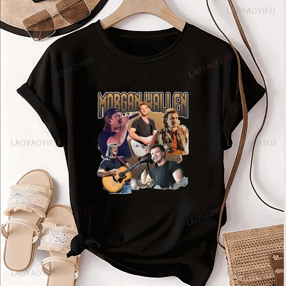 

Retro Country Music Singer Morgan Wallen Printed T-shirt Top Trend Harajuku Short Sleeved Unisex Shirt Graphic Oversized T-shirt