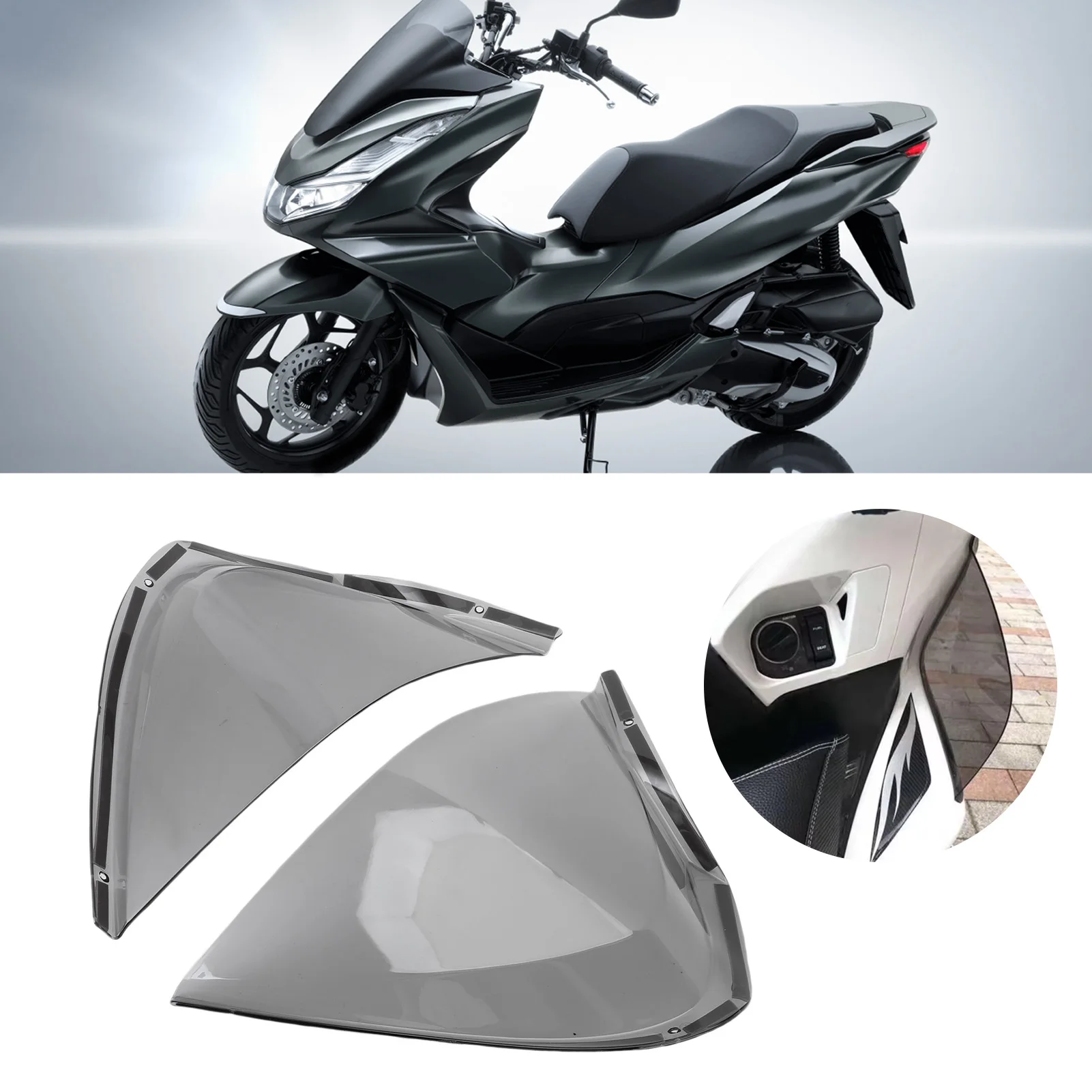 Motorcycle Front Left‑Right Leg Guard Wind Deflector Cover, Aftermarket Replacement For Honda PCX125 PCX150 PCX160 2021‑2024