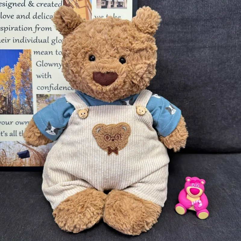 Sólo ropa para Barcelona referencia 36cm ropa de oso pantalones de Velcro mono de franela lindo traje de oso con camiseta a juego