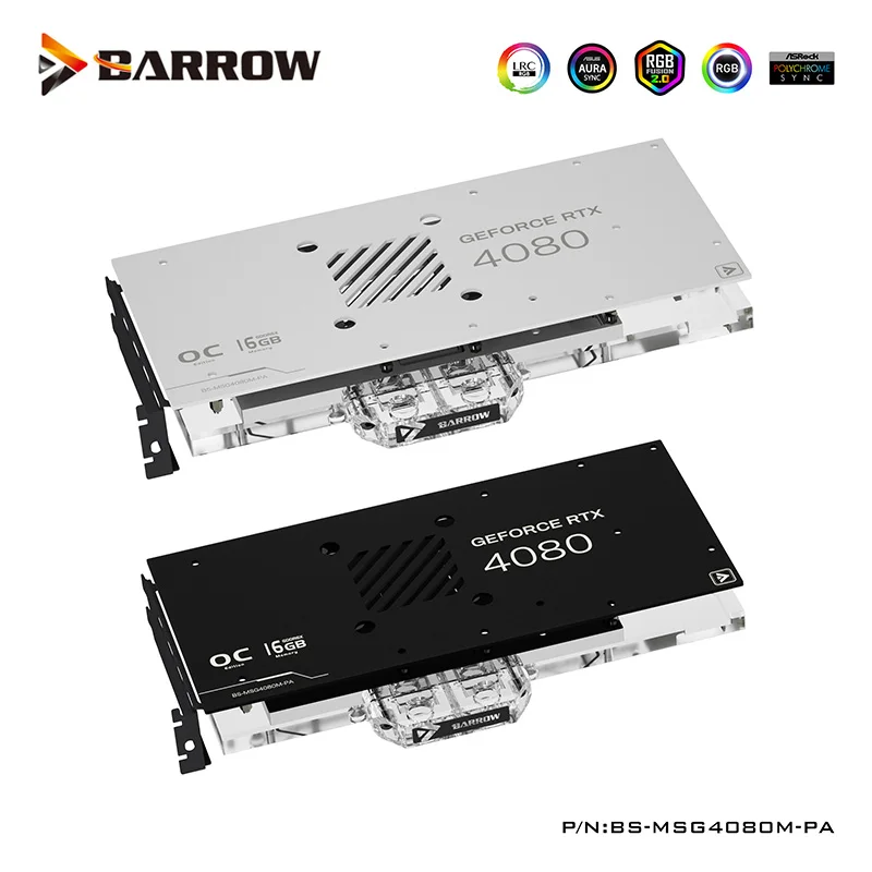 Barrow GPU Water Block For MSI RTX 4080 16GB GAMING X TRIO/ SUPRIM X Card Cooler With Backplate,Bracket,BS-MSG4080M-PA