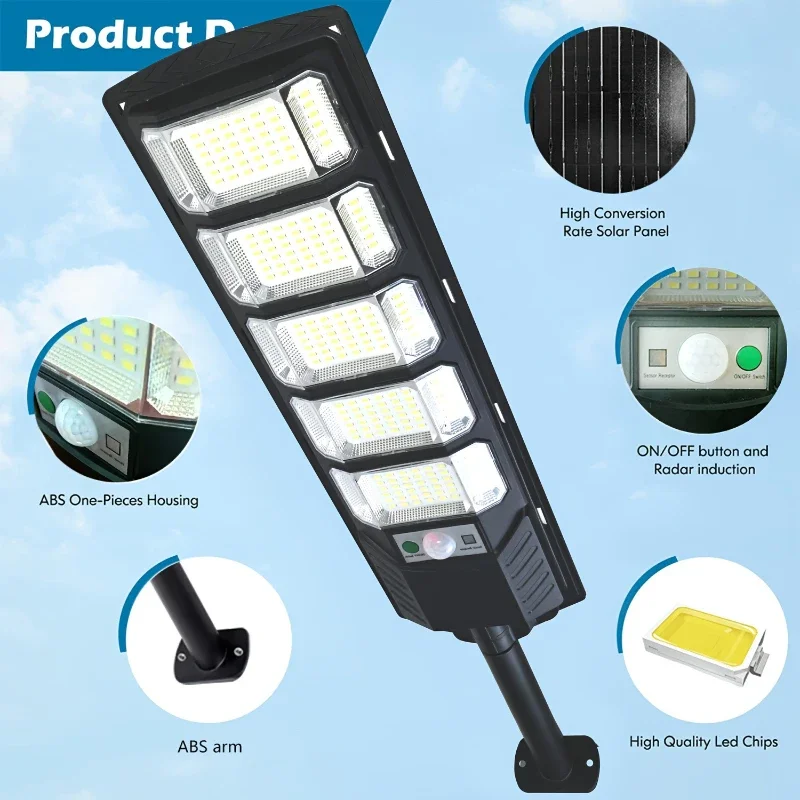 Super Bright Integrated Solar Led Street Lamp Solar Power Wall Light IP65 Waterproof Outdoor Path Villa Farm Lighting