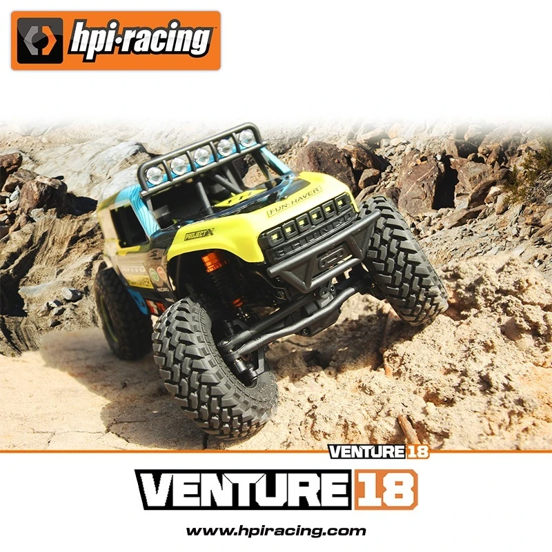 HPI Venture 1/18 Skala 4WD RC Samochód - Elektryczny Szczotkowy Pojazd Terenowy Wspinaczkowy Prezent dla Mężczyzn Symulacja U4 4400 Zabawka Zdalnie Sterowana