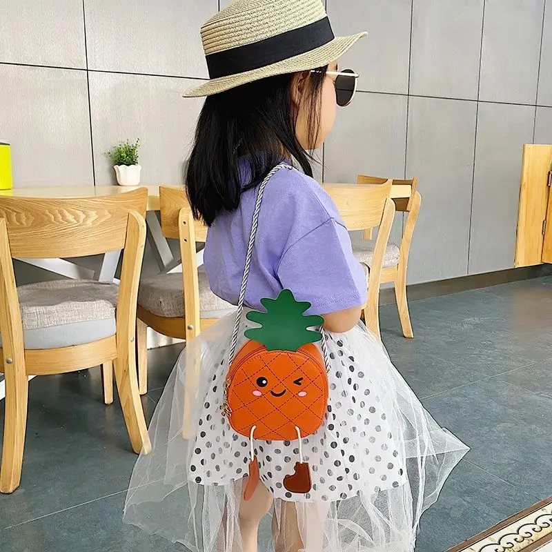 Baby Kids Meisje Ananas Schoudertas Cartoon Schattige Vruchten Opslag Crossbody Messenger Tassen Kid Cadeaus