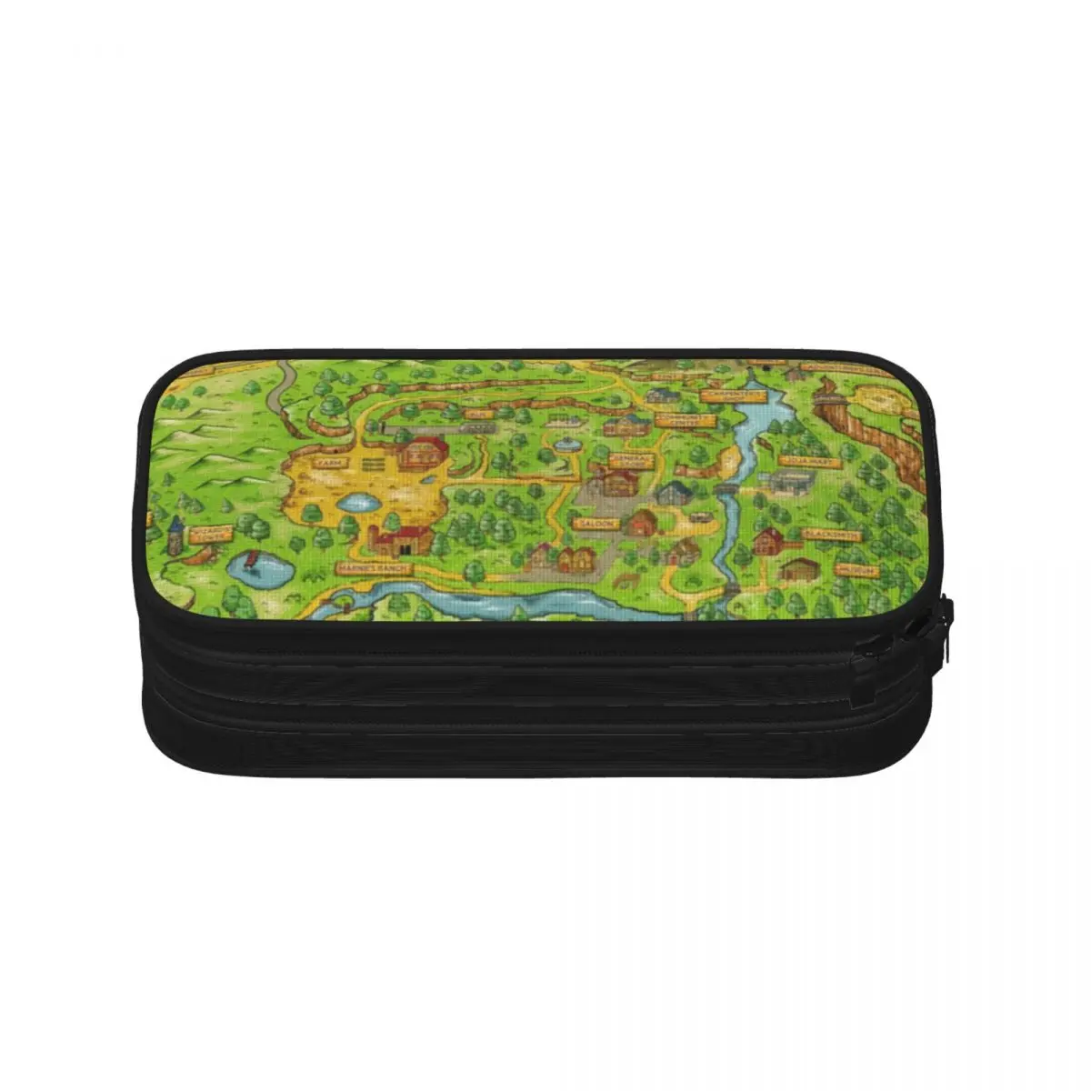 Imagem -03 - Stardew Valley Map Pencil Cases Grande Armazenamento Pen Bags Pen Box Pencil Pouch para Meninos e Meninas Estudantes Papelaria Escola e Escritório