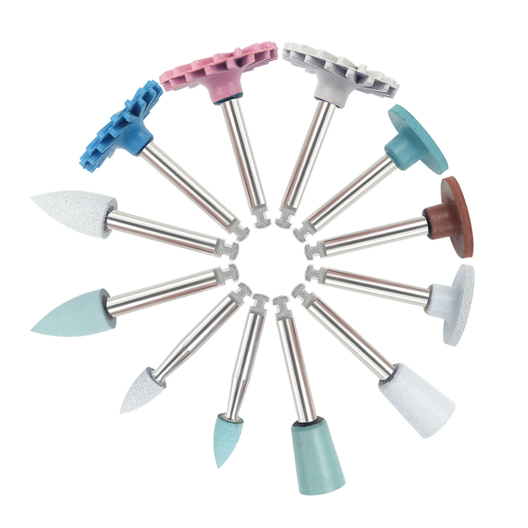 

12pcs Dental PK004 RA Rubber Resin Polishing Wheel Set Spiral Kit Composite Resin Grinding Finishing Dental Tools