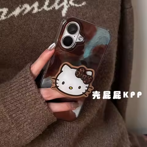 For Samsung Galaxy S25 Ultra S24 Plus S23 FE S22 S21 A51 A30S Gradient Overlay Kitty Grip Tok Holder Lustre Lining Phone Case