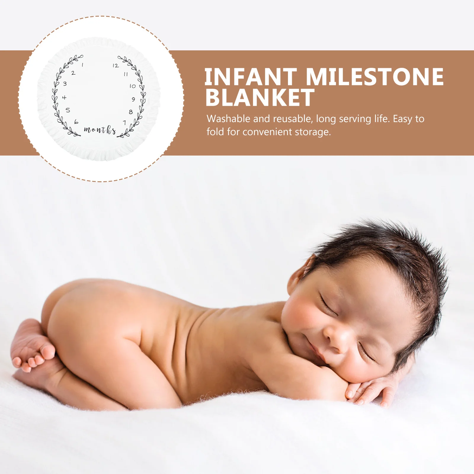 Baby Blanket Large Size Washable Newborn Photo Prop Monthly Growth Tracker Background Decor For Infant Toddler