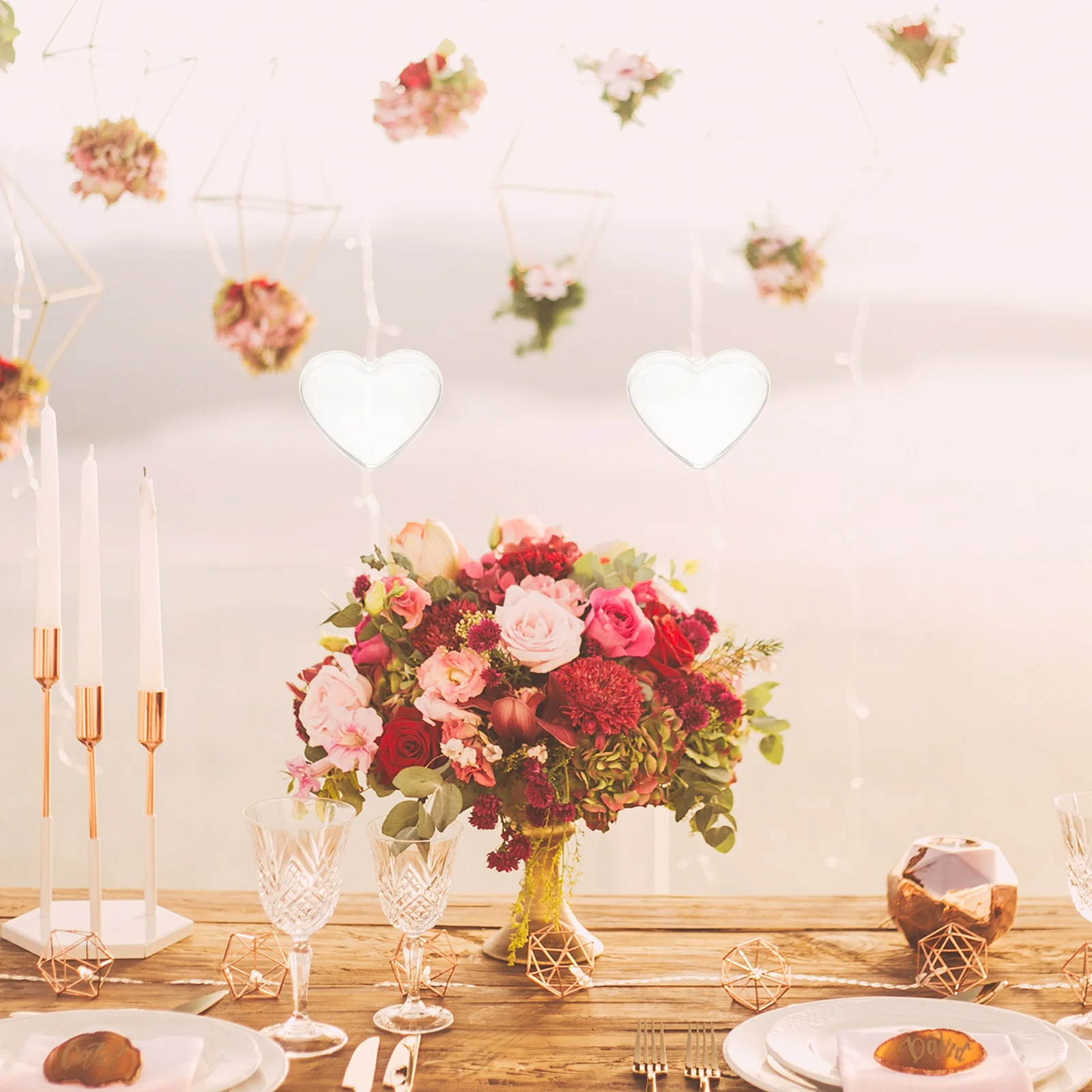 

5Pcs Heart Candy Boxes Clear Transparent Plastic Ball Small Storage Box for Christmas DIY Gift Candy Container