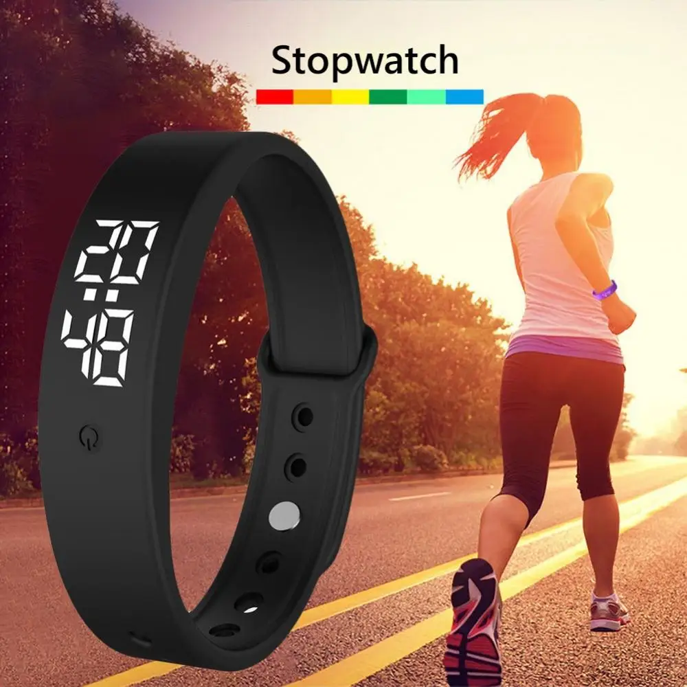 Wristband V9 Body Temperature Monitor Thermometer Vibration Alarm Smart Bracelet