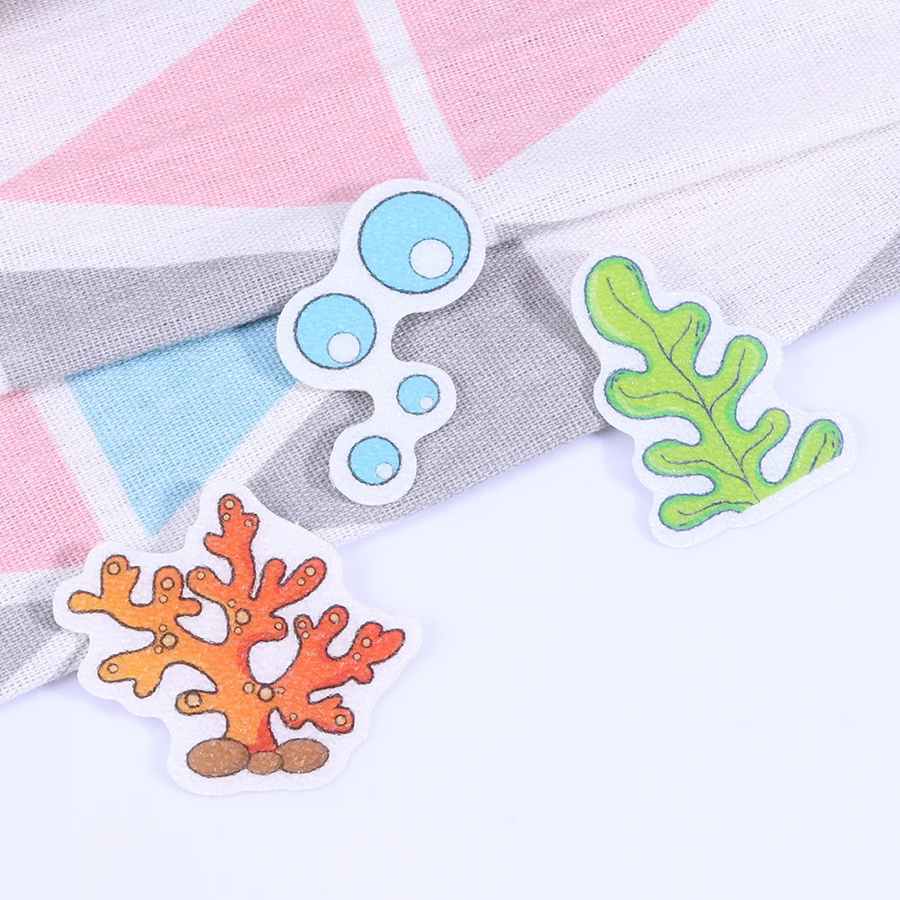 20PCS Colorful Cartoon Anti-Slip Self-Adhesive Sticker Creative Decals for Bathroom Bath Tub Shower (Marine Life, Flower)