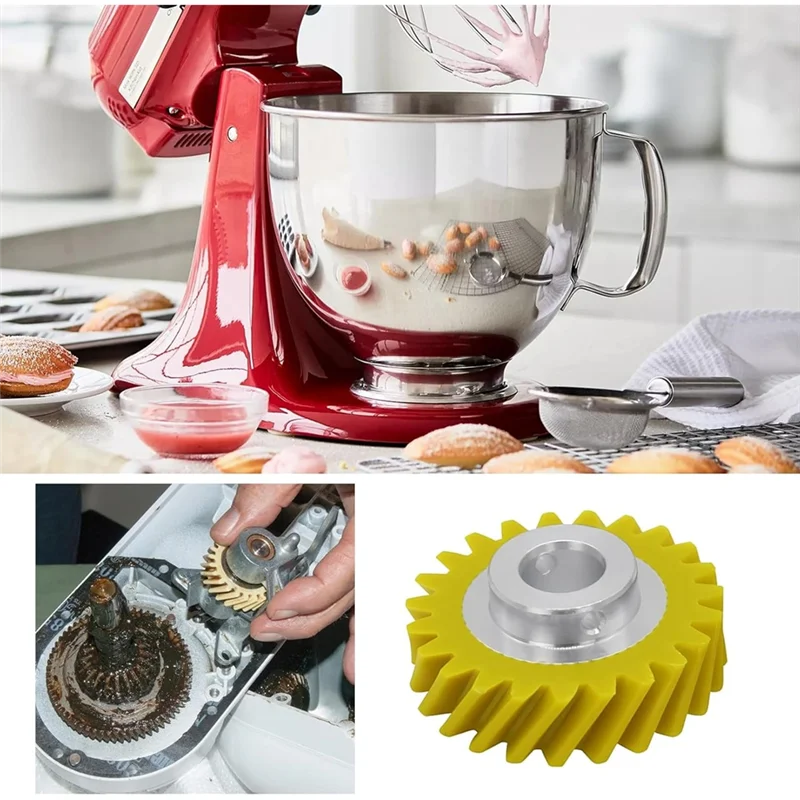 Parti di ricambio YCOC-Kitchenaid W10112253 Ingranaggio a vite senza fine per miscelatore e spazzole di carbone W10380496 Sostituisci la parte Accessori per ingranaggi a vite senza fine